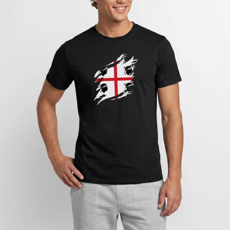 Drapeau de la Sardaigne Drapeau sarde Drapeau de la Sardaigne T-shirt homme