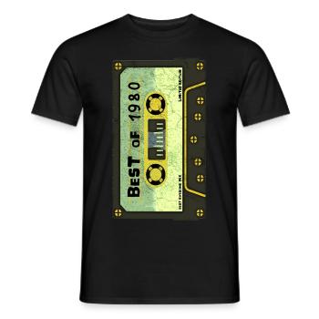 Birthday Gift Design. Classic, Vintage 1980 - Men's T-Shirt - black - Front - AI Model Male 178 light (178cm)