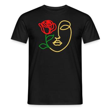 Gesicht Rose - Männer T-Shirt - Schwarz - Vorne - AI Model Male 178 light (178cm)