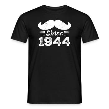 Geschenk zum 80. Geburtstag - Vintage 1944 Schnurrbart - Männer T-Shirt - Schwarz - Vorne - AI Model Male 178 light (178cm)