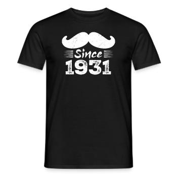 Cadeau 93e Anniversaire - Vintage 1931 Moustache - T-shirt homme - noir - Devant - AI Model Male 178 light (178cm)