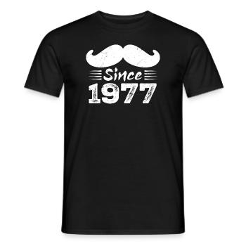 Geschenk zum 47. Geburtstag - Vintage 1977 Schnurrbart - Männer T-Shirt - Schwarz - Vorne - AI Model Male 178 light (178cm)
