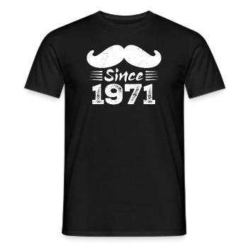 Geschenk zum 53. Geburtstag - Vintage 1971 Schnurrbart - Männer T-Shirt - Schwarz - Vorne - AI Model Male 178 light (178cm)