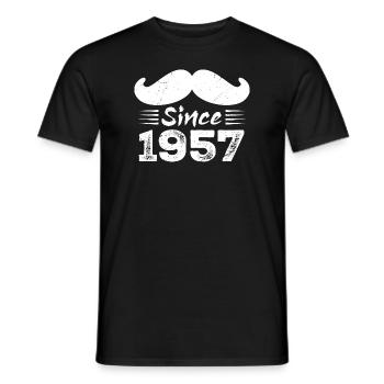 Geschenk zum 67. Geburtstag - Vintage 1957 Schnurrbart - Männer T-Shirt - Schwarz - Vorne - AI Model Male 178 light (178cm)