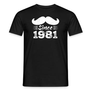 Geschenk zum 43. Geburtstag - Vintage 1981 Schnurrbart - Männer T-Shirt - Schwarz - Vorne - AI Model Male 178 light (178cm)