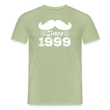 25th Anniversary Gift - Vintage 1999 Moustache - Men's T-Shirt - sage - Front - AI Model Male 178 light (178cm)