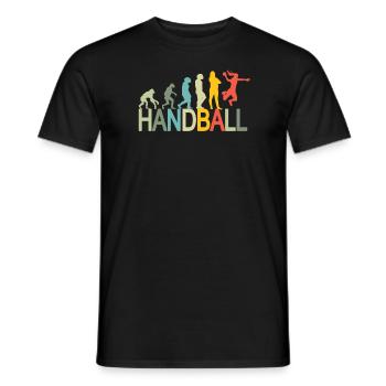 Lstiges Handball Design Evolution - Männer T-Shirt - Schwarz - Vorne - AI Model Male 178 light (178cm)
