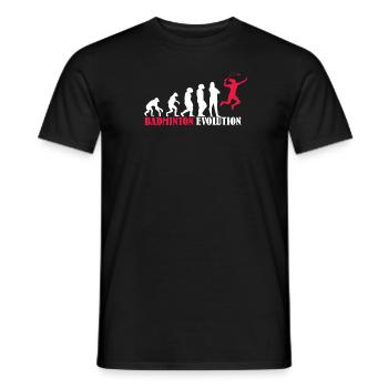 Badminton Evolution Design als Geschenk - Männer T-Shirt - Schwarz - Vorne - AI Model Male 178 light (178cm)