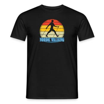 Nordic Walking cadeau sport design - T-shirt homme - noir - Devant - AI Model Male 178 light (178cm)