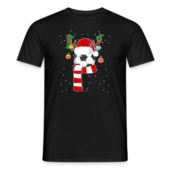DRÔLE DE FOOTBALL DE NOËL - T-shirt homme - noir - Devant - AI Model Male 178 light (178cm)
