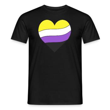 Nichtbinär Herz | Pride - Männer T-Shirt - Schwarz - Vorne - AI Model Male 178 light (178cm)
