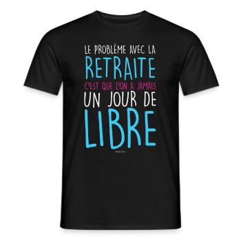 Retraite Et Liberté Idée Cadeau Homme Femme - T-shirt homme - noir - Devant - AI Model Male 178 light (178cm)