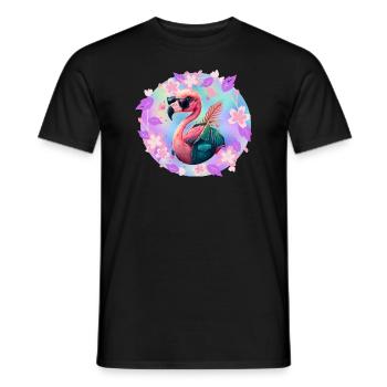 Pink flamingo - Men's T-Shirt - black - Front - AI Model Male 178 light (178cm)