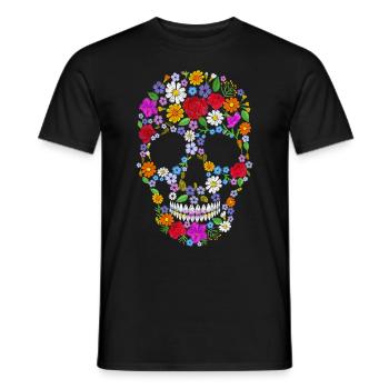 Skeleton flower Gift Man or woman - Men's T-Shirt - black - Front - AI Model Male 178 light (178cm)