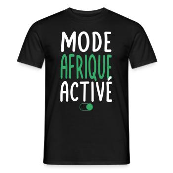 Mode Afrique Activé - Idée Cadeau - T-shirt homme - noir - Devant - AI Model Male 178 light (178cm)