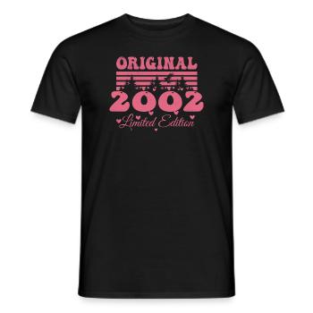 Geschenk zum 22. Geburtstag der Frau 2002 | Jahrgang 2002 - Männer T-Shirt - Schwarz - Vorne - AI Model Male 178 light (178cm)