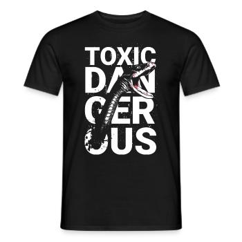 Giftige Gefahr - Schlangen-Motiv - Männer T-Shirt - Schwarz - Vorne - AI Model Male 178 light (178cm)