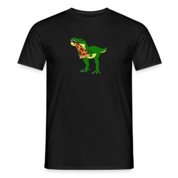 Dinosaur Lovers, Funny Pizza, Dinosaur Pizza - Men's T-Shirt - black - Front - AI Model Male 178 light (178cm)