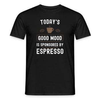 Today Good Mood is sponsored by Espresso - T-shirt homme - noir - Devant - AI Model Male 178 light (178cm)