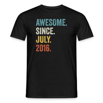Awesome Since July 2016 6. Geburtstag - Männer T-Shirt - Schwarz - Vorne - AI Model Male 178 light (178cm)