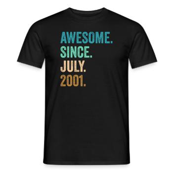 21 Years Old Awesome Since July 2001 21st Birthday - Men's T-Shirt - black - Front - AI Model Male 178 light (178cm)