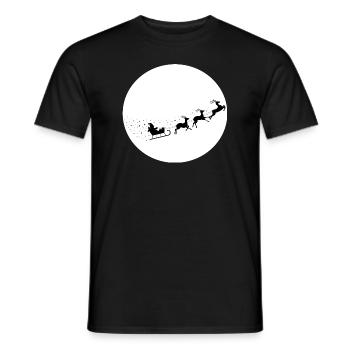 Rentier Weihnachtsmann schlitten Vollmond xmas - Männer T-Shirt - Schwarz - Vorne - AI Model Male 178 light (178cm)