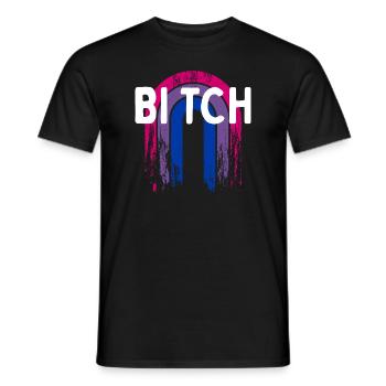 Bi tch Bisexuelle LGBTQ Bi Pride Petite amie LGBT - T-shirt homme - noir - Devant - AI Model Male 178 light (178cm)