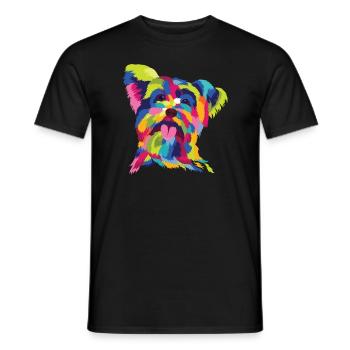 Pop Art Yorkshire Terrier Yorkie Dog Gift - Men's T-Shirt - black - Front - AI Model Male 178 light (178cm)