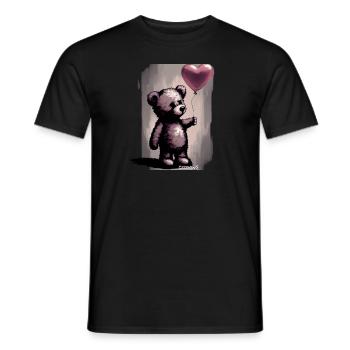 Bear with balloon by Osozone - Männer T-Shirt - Schwarz - Vorne - AI Model Male 178 light (178cm)