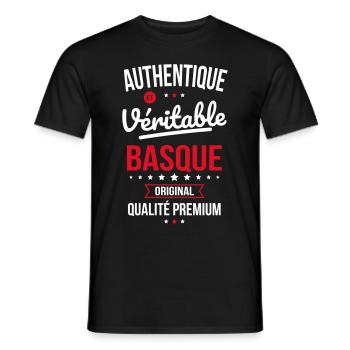 Authentique et véritable Basque - Original - T-shirt homme - noir - Devant - AI Model Male 178 light (178cm)