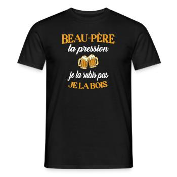 Beau-père t-shirt bière pression humoristique - T-shirt homme - noir - Devant - AI Model Male 178 light (178cm)