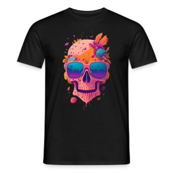 Illustration de crâne de Pop Art - T-shirt homme - noir - Devant - AI Model Male 178 light (178cm)