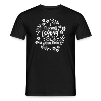 Nursing Legend Has Retired Retirement Retiree Gift - Men's T-Shirt - black - Front - AI Model Male 178 light (178cm)