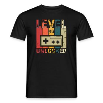 Level 40 freigeschaltet - Männer T-Shirt - Schwarz - Vorne - AI Model Male 178 light (178cm)