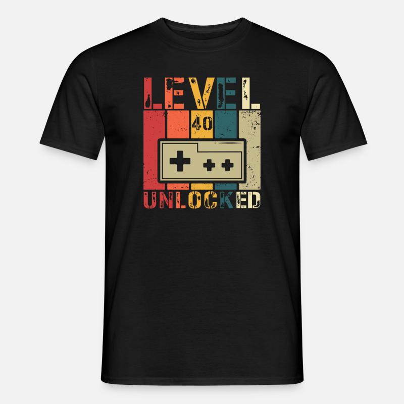 Level 40 freigeschaltet - Männer T-Shirt - Schwarz
