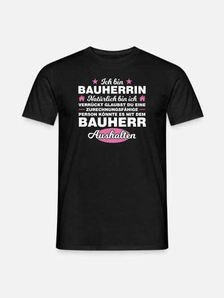 Bauherrin Bauherr Häuslebauer Geschenk - Männer T-Shirt - Schwarz