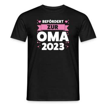 Oma 2023 Großmutter Großmütter Geschenk - Männer T-Shirt - Schwarz - Vorne - AI Model Male 178 light (178cm)