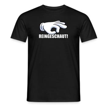 reingeschaut comic hand Spiel hauen - Männer T-Shirt - Schwarz - Vorne - AI Model Male 178 light (178cm)