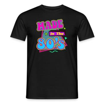 80s Retro Vintage Costume Carnival 80's - Men's T-Shirt - black - Front - AI Model Male 178 light (178cm)
