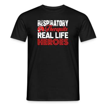 Respiratory Therapist Respiratory Therapist Hero - Men's T-Shirt - black - Front - AI Model Male 178 light (178cm)
