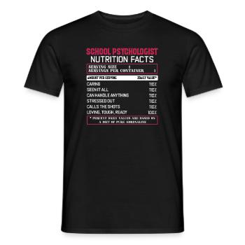 School Psychologist Nutrition Facts - Men's T-Shirt - black - Front - AI Model Male 178 light (178cm)