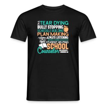 School Counselor School Counselor Helping - Men's T-Shirt - black - Front - AI Model Male 178 light (178cm)