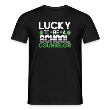School Counselor Lucky To Be A School Counselor - Men's T-Shirt - black - Front - AI Model Male 178 light (178cm)