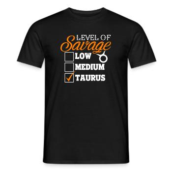 Taurus Level of savage Taurus - Men's T-Shirt - black - Front - AI Model Male 178 light (178cm)