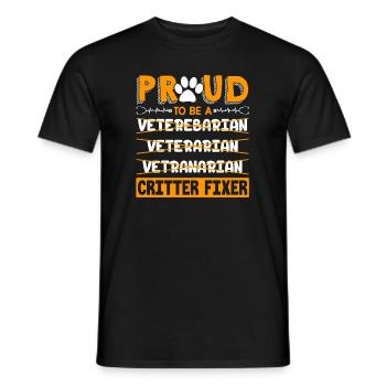 Veterinarian Veterinarian Proud - Men's T-Shirt - black - Front - AI Model Male 178 light (178cm)