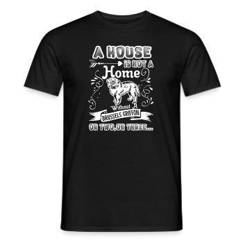 Brussels Griffon Home Without Brussels Griffon - Men's T-Shirt - black - Front - AI Model Male 178 light (178cm)