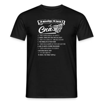 CNA 10 Reasons To Date A CNA - Men's T-Shirt - black - Front - AI Model Male 178 light (178cm)