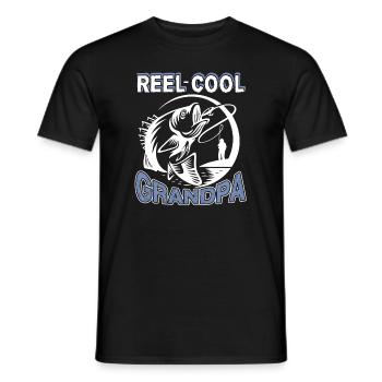 Fishing Reel Cool Grandpa Fishing - Men's T-Shirt - black - Front - AI Model Male 178 light (178cm)