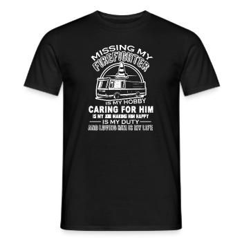 Firefighter Missing My Firefighter - Men's T-Shirt - black - Front - AI Model Male 178 light (178cm)