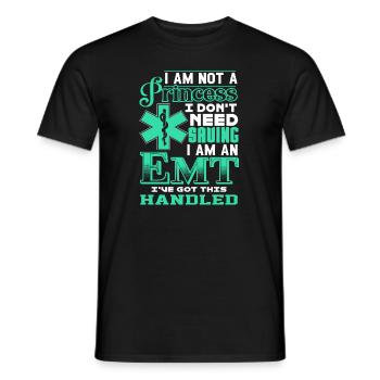 EMT I'm Not A Princess I'm An EMT - Men's T-Shirt - black - Front - AI Model Male 178 light (178cm)